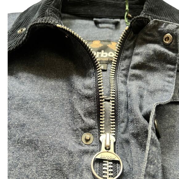 Barbour OS Bedale Casual Denim Jacket Indigo Corduroy Collar Oversized Mens S - Picture 6 of 9